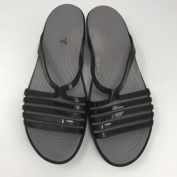 Crocs Isabella Mini Wedge Sandal Black/Smoke - Picture 3 of 8
